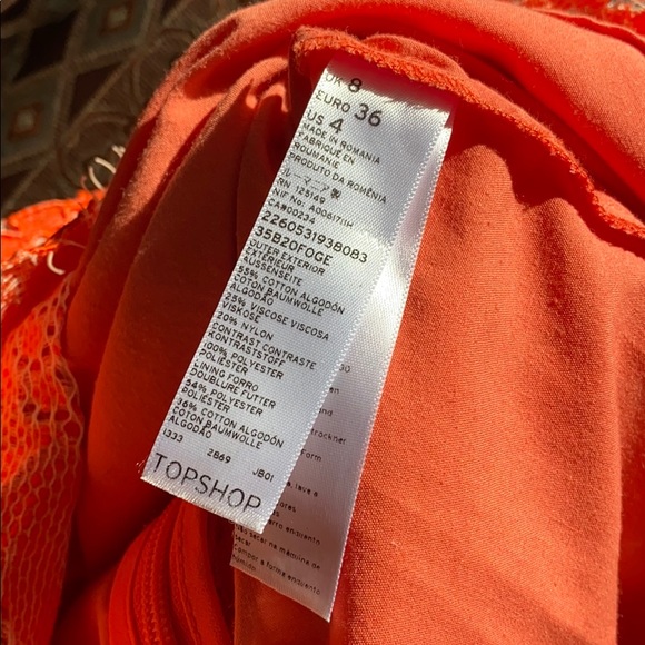 Topshop Coral Lace Cocktail Dress - Picture 8 of 8